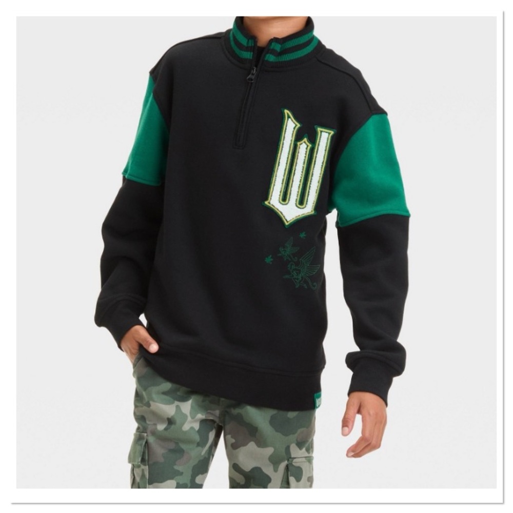 Boy’s Wicked Black and Green Pullover Sweatshirt.